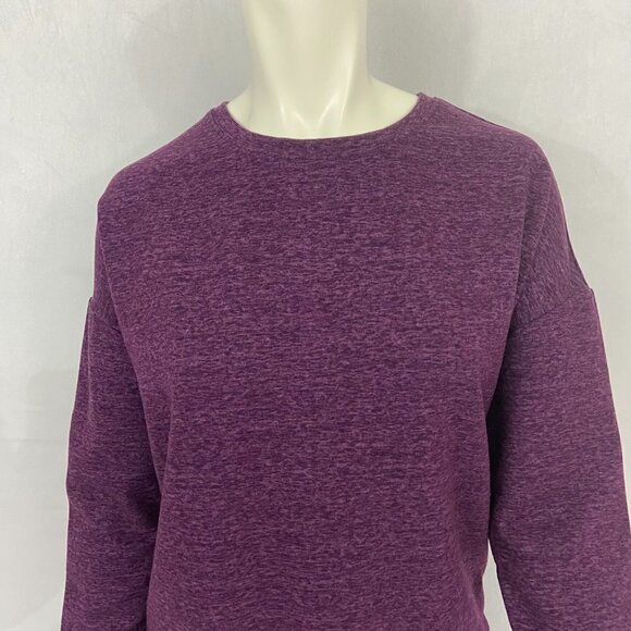 32 Degrees Heat Women's Fleece Sweater Top Size L Heathered Purple Long Sleeve - Picture 3 of 10
